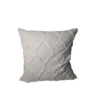 Wamsutta Decorative Throw Pillow 18" x 18" Beige Patterned 100% Cotton Cover Duc